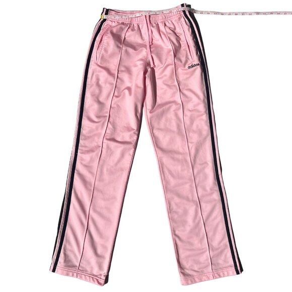 Adidas Pink Track Pants Women's Size S Straight Leg Athleisure 3 Stripe Logo Y2K - Picture 4 of 15